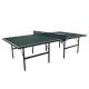 Full Size Indoor Green Ping Pong Table Single Folding With Blue Top Steel Leg