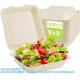100% Compostable Clamshell Take Out Food Containers [8X8 3-Compartment 50-Pack] Heavy-Duty Quality To Go Containers