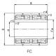 Four-Row Cylindrical C3 Axial Rolling Bearings FC4666206