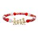 Red Handmade Beads Bracelet Set Stackable Family Custom Name Bracelet