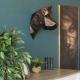 Smooth Metal Sculpture Art Wall Geometric Dog Head Home Decorative