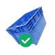 HDPE Blue Plastic Moving Crate 50Kg Load Seafood Grade Ventilated Nestable