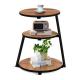 Wooden 3 Tier Brown C Shaped Nesting Tables Bedroom End