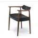Pu Wooden Kennedy Armchair 480*460*760mm For Dining Room