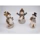 Resin / Polyresin Crafts 3D Small Snowman Figurines Lovely For Home Decoration