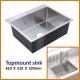 38 inch Topmount Stainless Steel Kitchen Sink Cabinet 18 Gauge 61x51