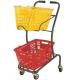 Wire Mesh Shopping Basket Trolley Japanese Style / Double Basket Shopping Trolley With 4 Swivel Wheels