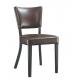 Comfortable Restaurant Aluminium/ Iron Dining Chair with Coffee Color PU Cover
