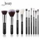 Handcrafted 14.2cm 17.5cm Natural Makeup Brushes Set Glossy Aluminum Ferrule