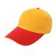 Stitching Yellow And Red Canvas Baseball Cap 6 Panel Comfortable With Adjustable Strap
