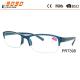Classic culling rectangle half rim reading glasses with PC frame , plastic hinge, suitable for men and women
