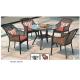 5cm cushion dining chairs with glass table-8351