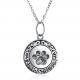 16in 0.9g Paw Print Necklace Lovely 3A CZ 925 Silver Necklace