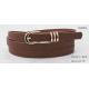 Dark Brown Womens Fashion Belts Embossed Patterns / Metal Loops Available