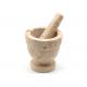 4 Inch Stone Mortar And Pestle Natural Marble With Set Beige Color