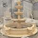 Marble Modern Fountain Egypt Beige Three Tier Garden Fountains Natural Stone Carving Outdoor Decoration