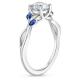 Marquise Cut Blue Moissanite Wedding Ring 18K White Gold With Lab Grown Diamond