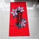 Luxury super soft velour cotton custom printed red beach towel with flower