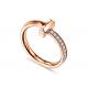 2.5mm Wide 18K Solid Gold Jewellery Ring With Round Diamonds Weight 0.8CT