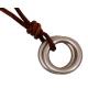 Double circle head layer cowhide necklace restoring ancient ways Leather necklace