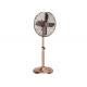Brushed Copper 60W Retro Floor Fan Remote Control For Home Appliance High Durability