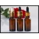 Small Amber 20ml Essential Oil Glass Bottles Round Shape For Tincture E Liquid