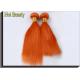 Orange Virgin Human Hair Extensions 12 Inch Double Stitch Weft Single Drawn