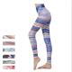 Multicolor Moisture Wicking Workout Patterned Yoga Pants Rainbow Color Polyester Spandex