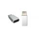 Silver USB Type C Adapters Fast Switching USB C To Micro Female Converter