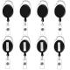 Deyi Badge Reel For Office Carabiner Reel Clip Key Ring for ID Card Key Keychain Holders Black