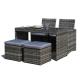 Square Grey Wicker SGS Rattan Table And Chairs With 60mm Cushion