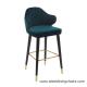 The Nordic Style Bar Stool Leather Upholstered Bar Counter Chair Steel Black Frame With Gold Feet 0167