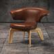 Beech Wood Frame Single Pu Leather Leisure Chair , Munich Chair With Backrest