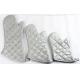 Silver Plated Cotton Heat Resistant Oven Mitts Soft Thickened Plain Design