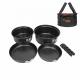 Black Outdoor Cookware Set Unbreakable For Camping With Handle