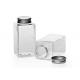 Square Eco-friendly Clear Pet Jars , Screwing Cap Clear Plastic Cylinder