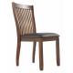 Dining Side Wooden Dining Room Chairs Comb Back Brown Base And Black Upolstered Seat