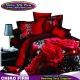 Pure Cotton Red Rose Reactive 3D Printed Queen King Bedding Sets