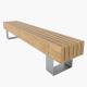 Long Commerical Street Backless Bench Factory Price Outdoor Metal Solid Wood Shopping Mall Bench