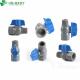 Blue Butterfly Handle PVC Male Female Thread Ball Valve for Straight Through Type Channel