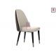 Tufted Wood Leather Dining Chairs , Armless Restaurant Chair With Curved Backrest