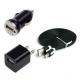 USB Home AC Wall charger+Car Charger+8 Pin Sync USB Cord for iPhone 5 5S 5C 5G Black