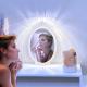 3 Colors Dimming Mirror crystal Light Rechargeable Crown Mirror Creative Decoration Lamp home makeup repair light mirror