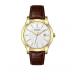 Brown Slim Quartz Stainless Steel Watches Luxury Colorful Leather Strap