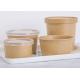 Strong Kraft Paper Bowls , Paper Soup Bowls Lined With Leak Proof Inner Coating