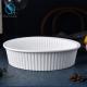 Oval Striated White Disposable Bowl Savall Disposable Microwave Bowls