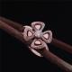 Roman Love Flower Ring Fiorever 18 kt Rose Gold Ring set with a central diamond and pavé diamonds