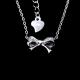 Anniversary / Wedding Jewelry Silver Necklace White Gold Bowknot Shape