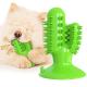 Cactus Dog Teeth Cleaning Chew Toy Squeaky Rubber Relieve Anxiety TPR OEM