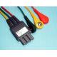 TPU 3 Lead ECG Lead Wires ICE Cable , 6 PIN Colin BP88 / BP306